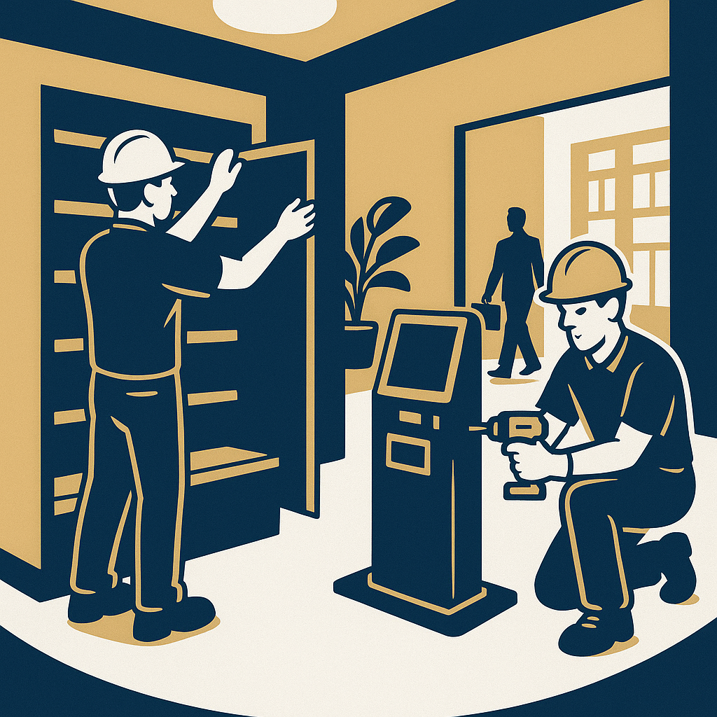 Professional micro-market installation team